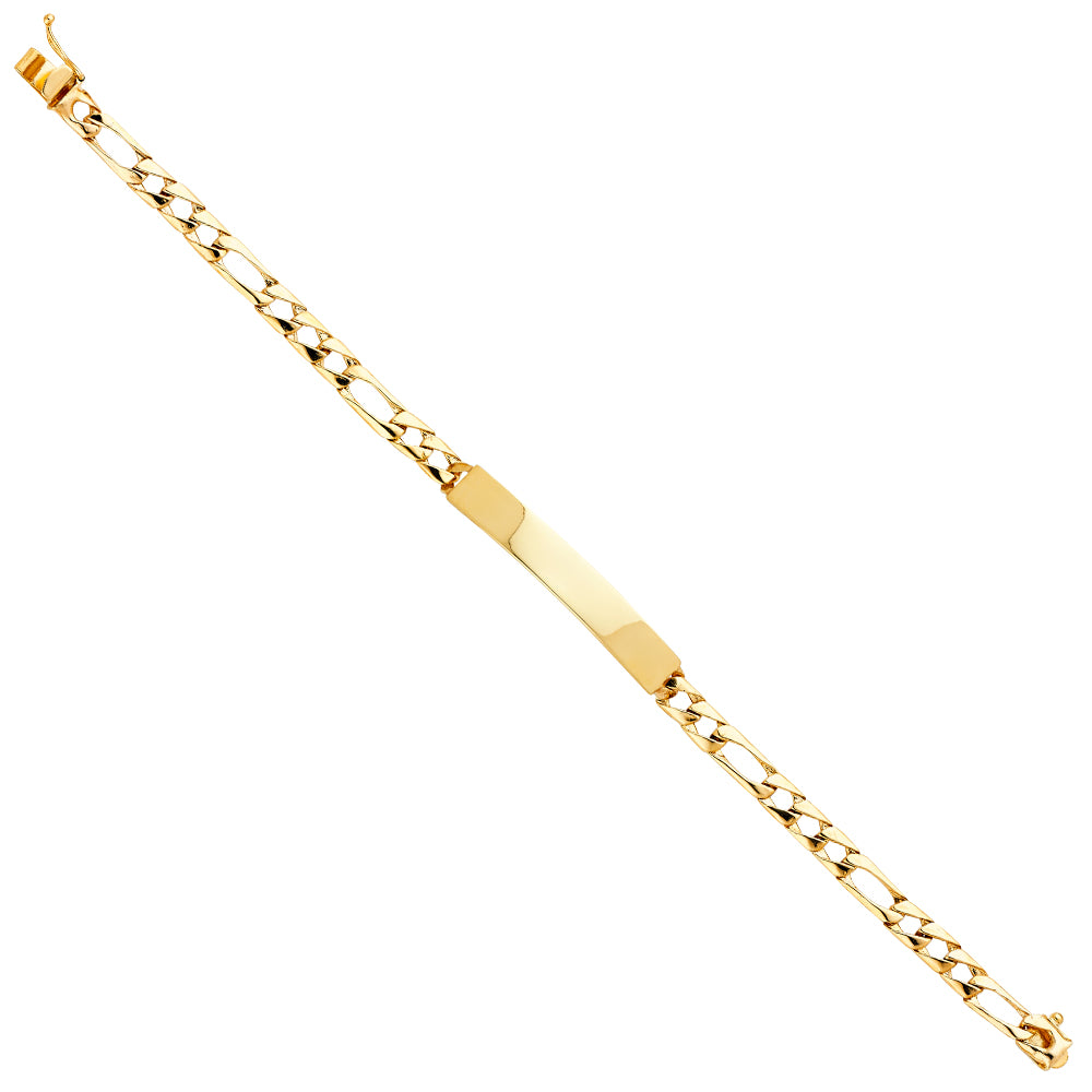 14K Yellow Gold Figaro ID Bracelet 8”