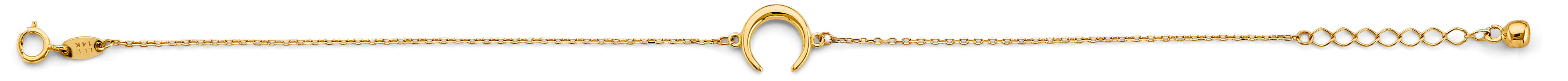 14K Gold Crescent Moon Bracelet