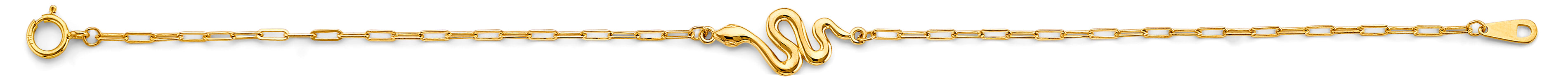 14K Gold Snake Paperclip Bracelet