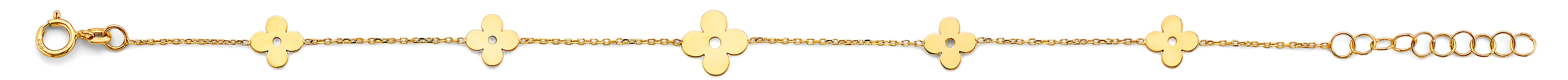 14k gold dainty flower bracelet (979)