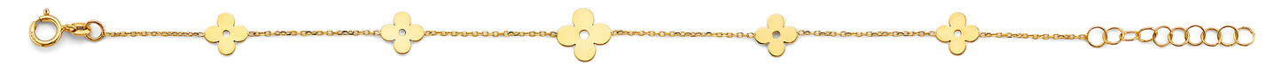 14k gold dainty flower bracelet (979)