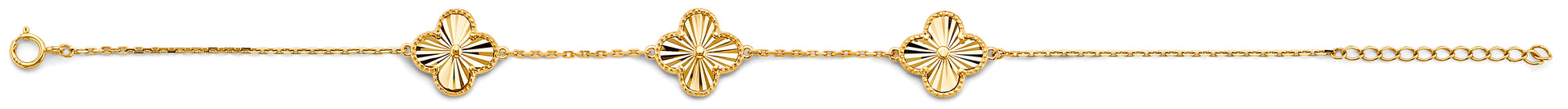 14K Gold 3 Motif Clover Bracelet – Dainty Lucky Trébol