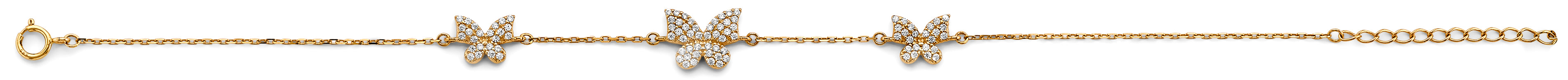 butterfly cz bracelet | 14k gold