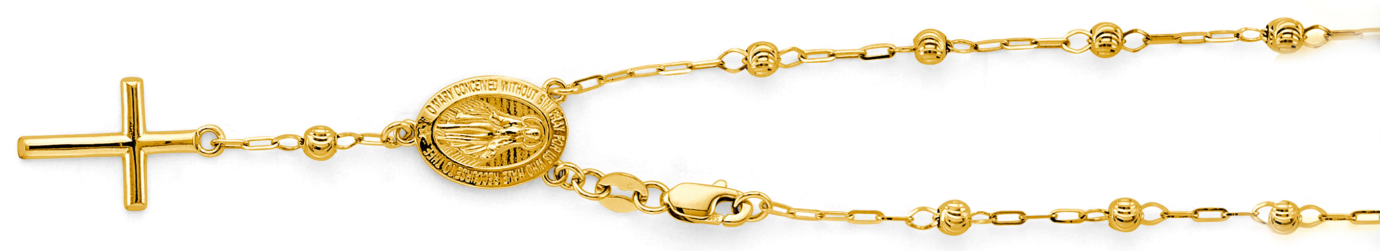 14k gold virgencita rosary bracelet