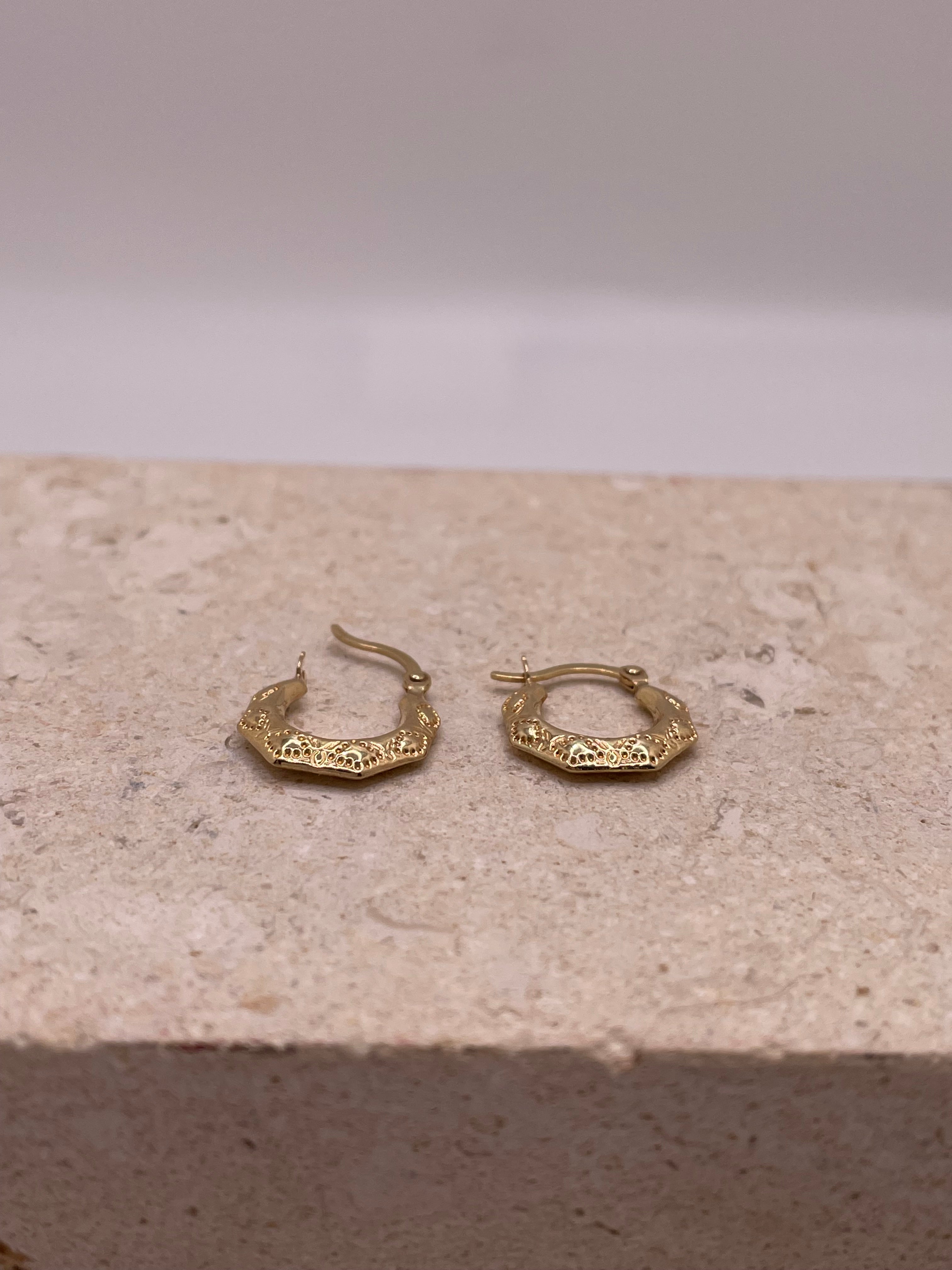 14K Gold Petite Hoop Earrings (045)