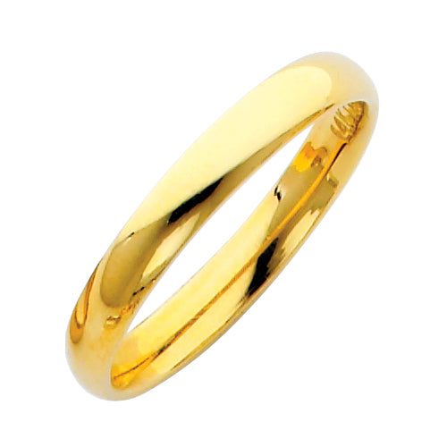 14K Gold 3mm Lightweight Comfort Fit Band
