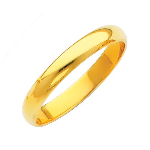 14K Gold 3mm Classic Wedding Band