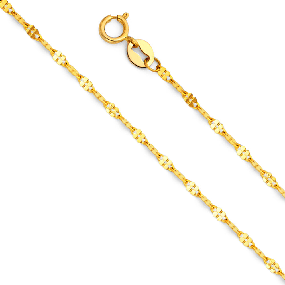 14K Gold Twisted Mirror Chain 1.5mm