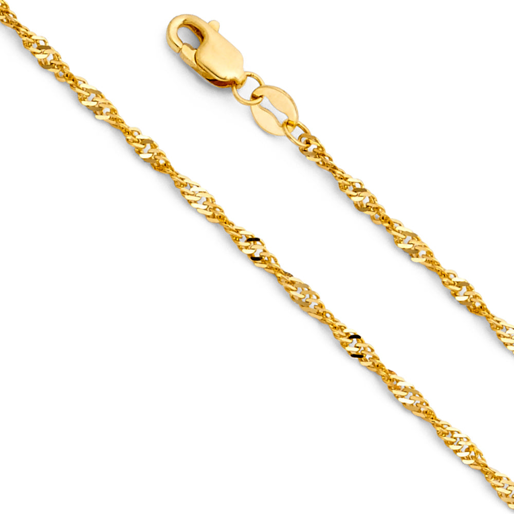 14k gold 1.5mm singapore chain