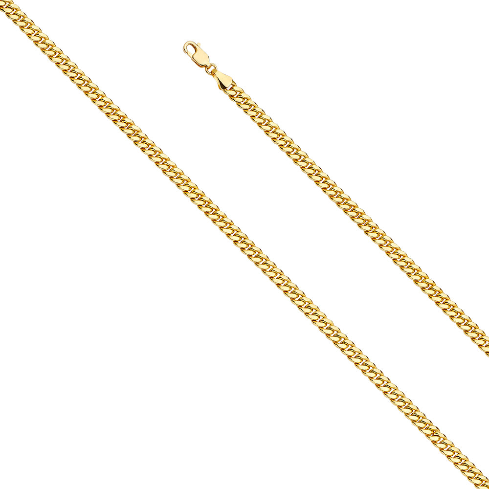 14K Yellow Gold 4.5mm Hollow Miami Cuban Chain