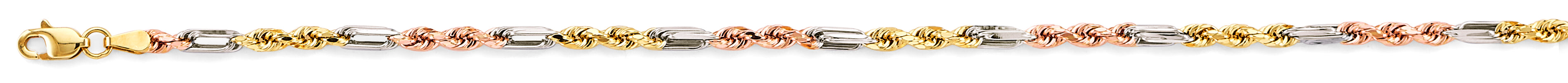 14k gold 3c 3mmfigaro rope bracelet (606)
