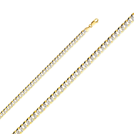14k solid gold diamond cut cuban chain 6.9mm