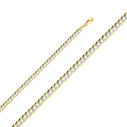 14k solid gold diamond cut 6.9mm cuban bracelet 8.5"