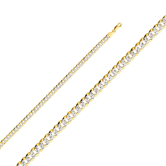 14k solid gold 5.9mm diamond cut cuban bracelet 8"