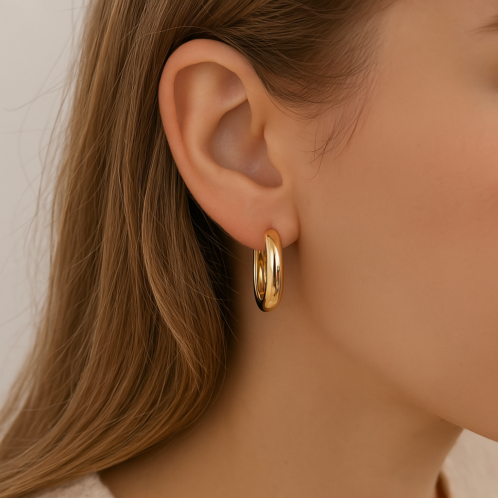 14k gold hoops – 30mm