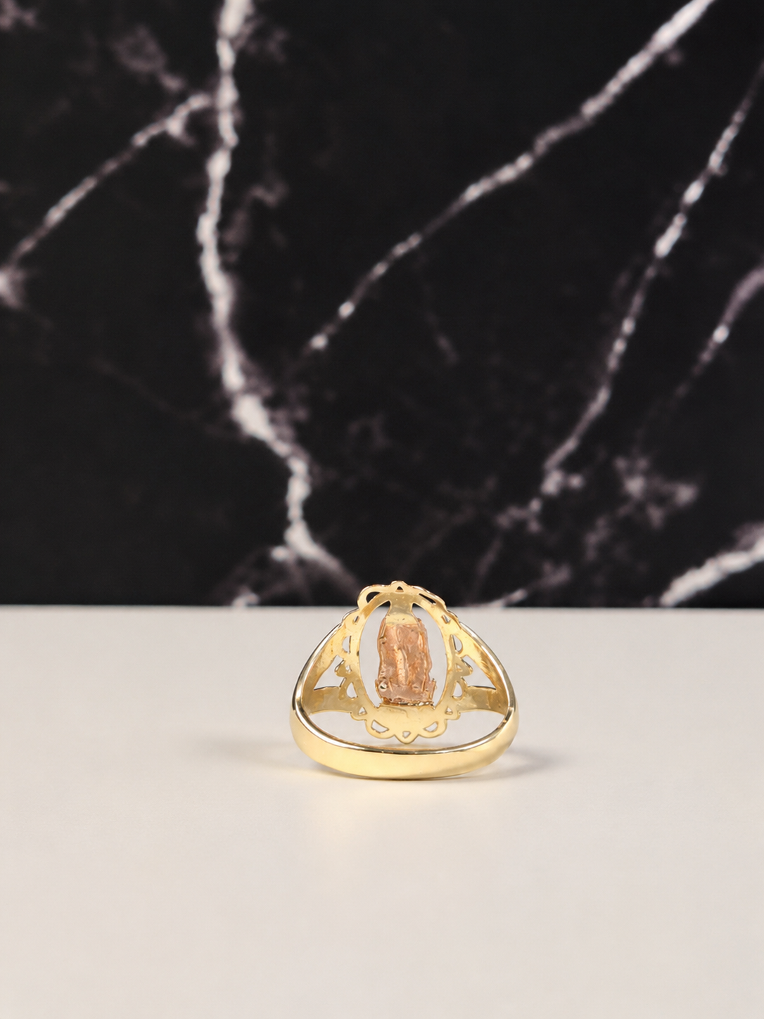14K Gold Two Tone Virgencita Ring