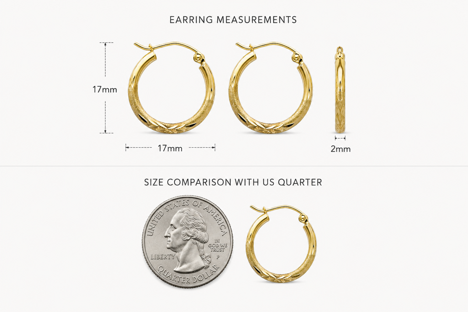 14K Gold Budded Diamond-Cut Hoop Earrings