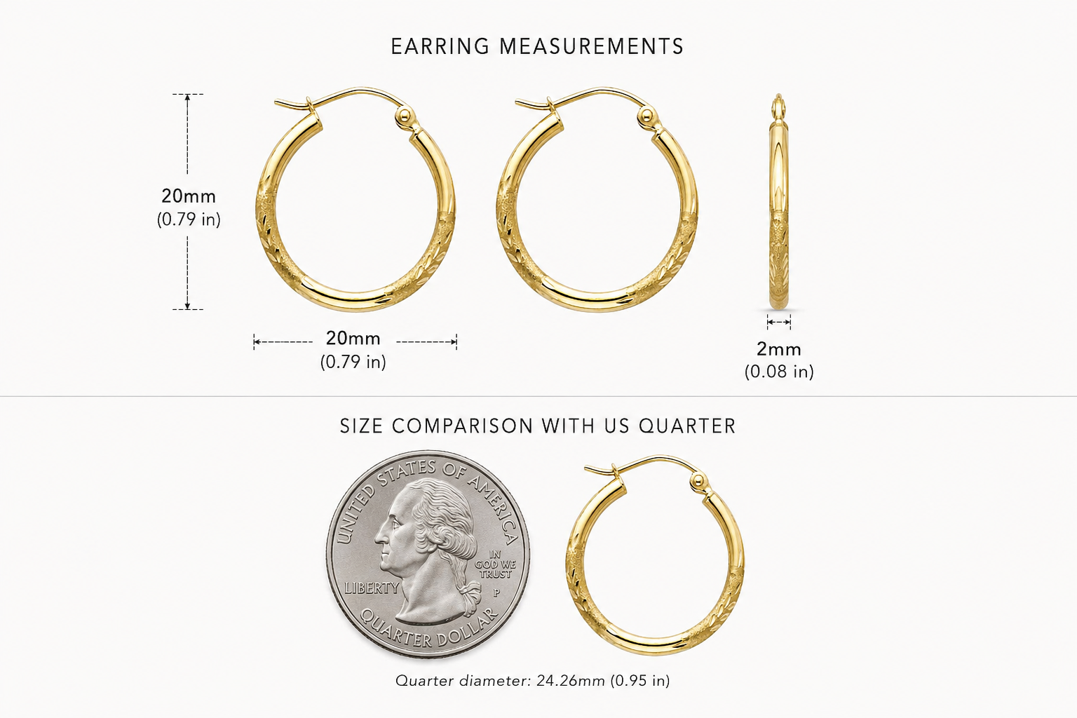 14K Gold Budded Diamond-Cut Hoop Earrings – (019)
