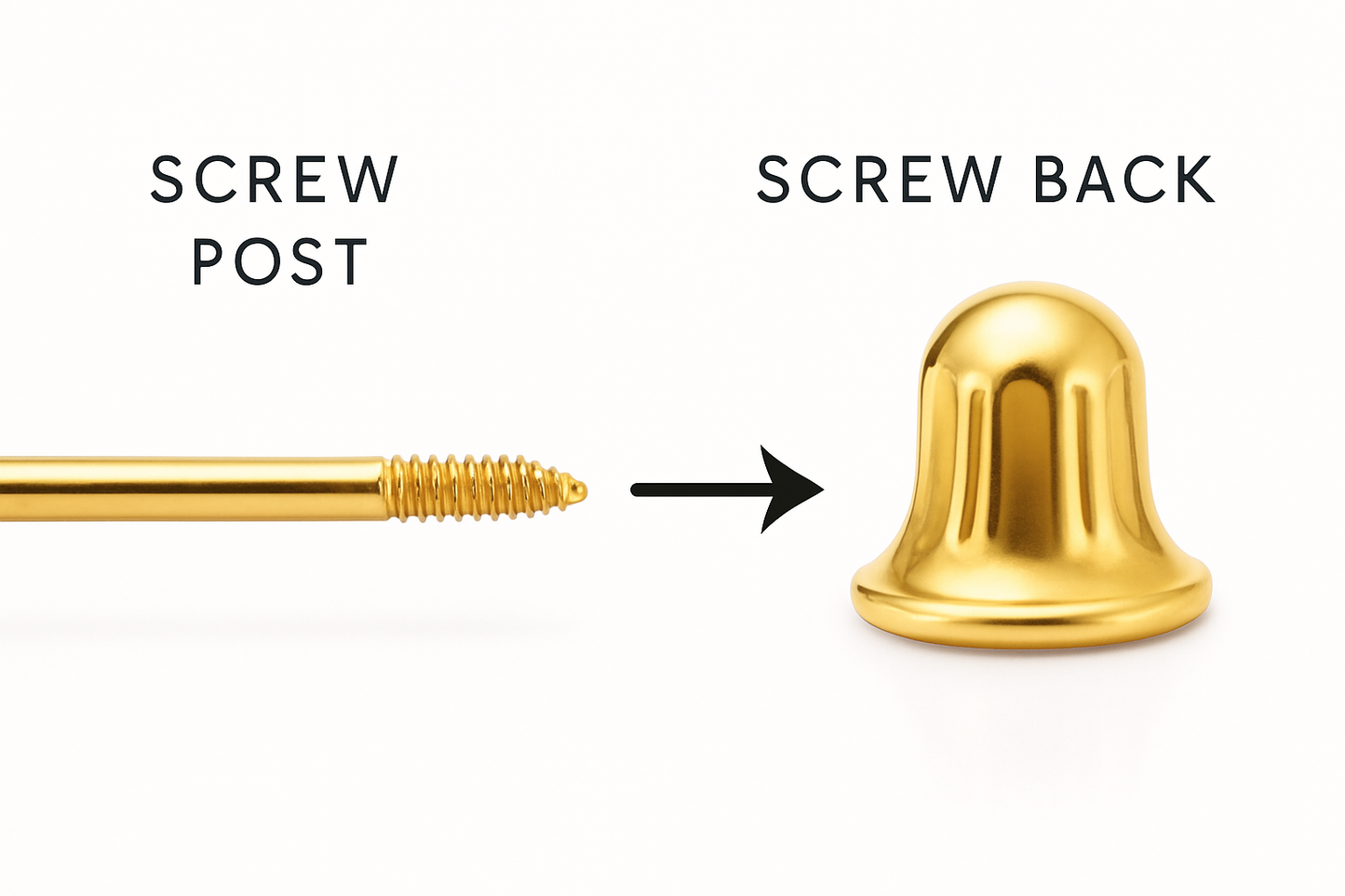 14K Gold Pearl CZ Screw back Earrings