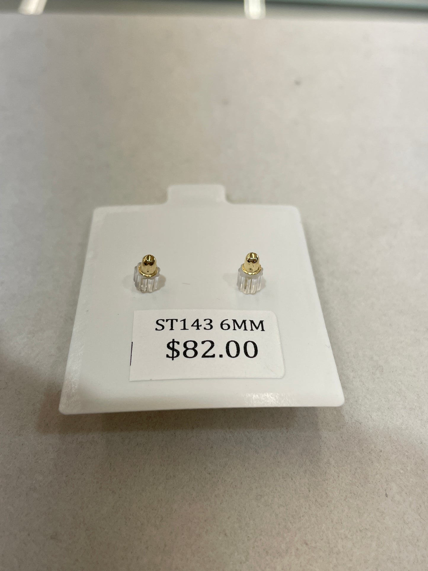14K Gold 6MM Round CZ Earrings