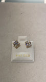 14K Gold 6mm Square CZ Earrings