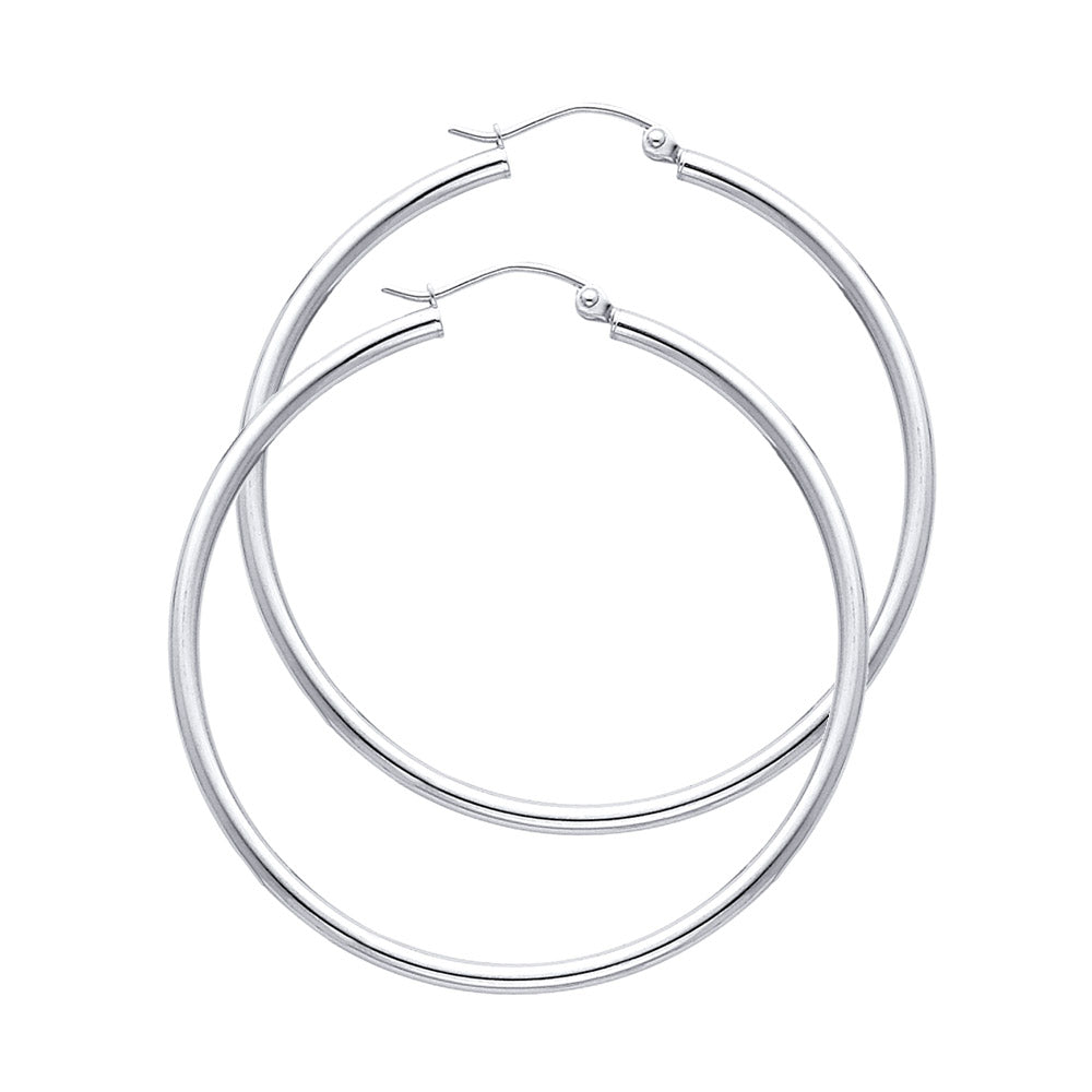 Luna Signature – 14K Gold Classic Hoop Earrings | 35mm