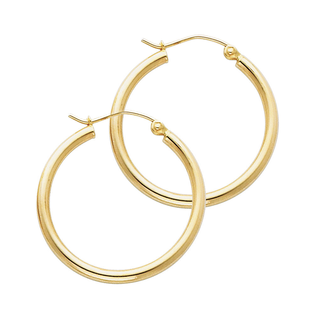 Luna Essential – 14K Gold Classic Hoop Earrings | 25mm