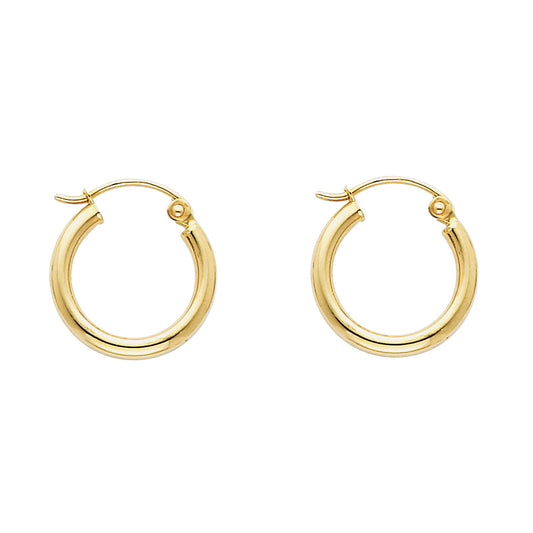 14K Gold Classic Baby Hoops (15mm)