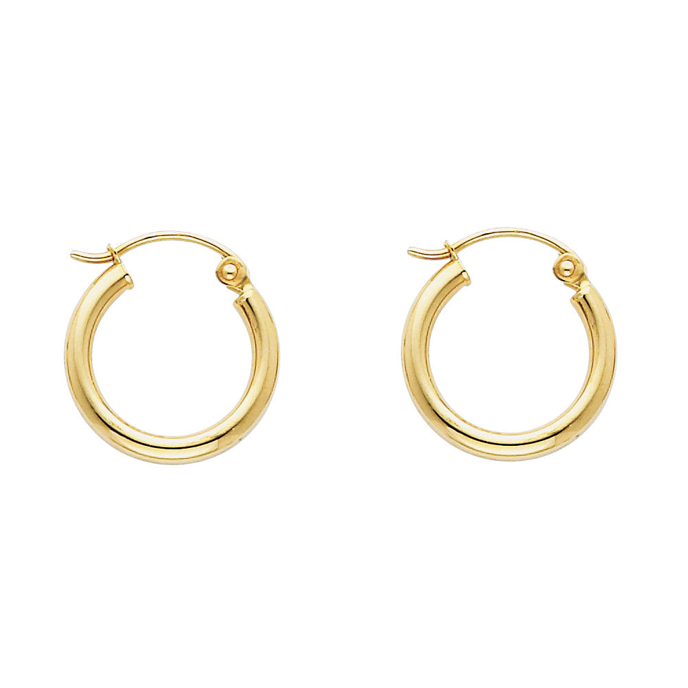 Luna Petite – 14K Gold Classic Hoop Earrings | 15mm