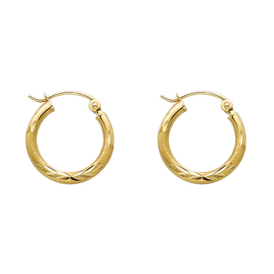 14K Gold Petite Budded Hoop Earrings