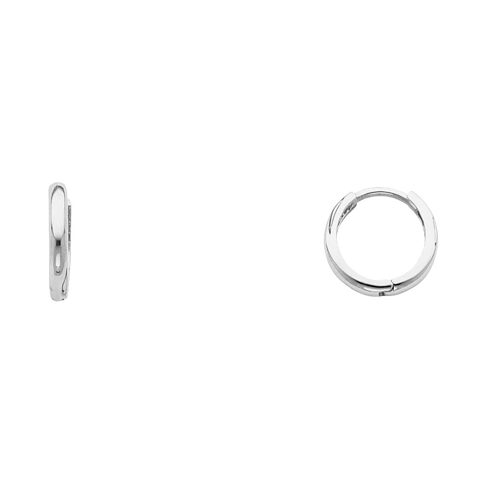 Pendientes Huggie Pequeños Lisos de Oro de 14K
