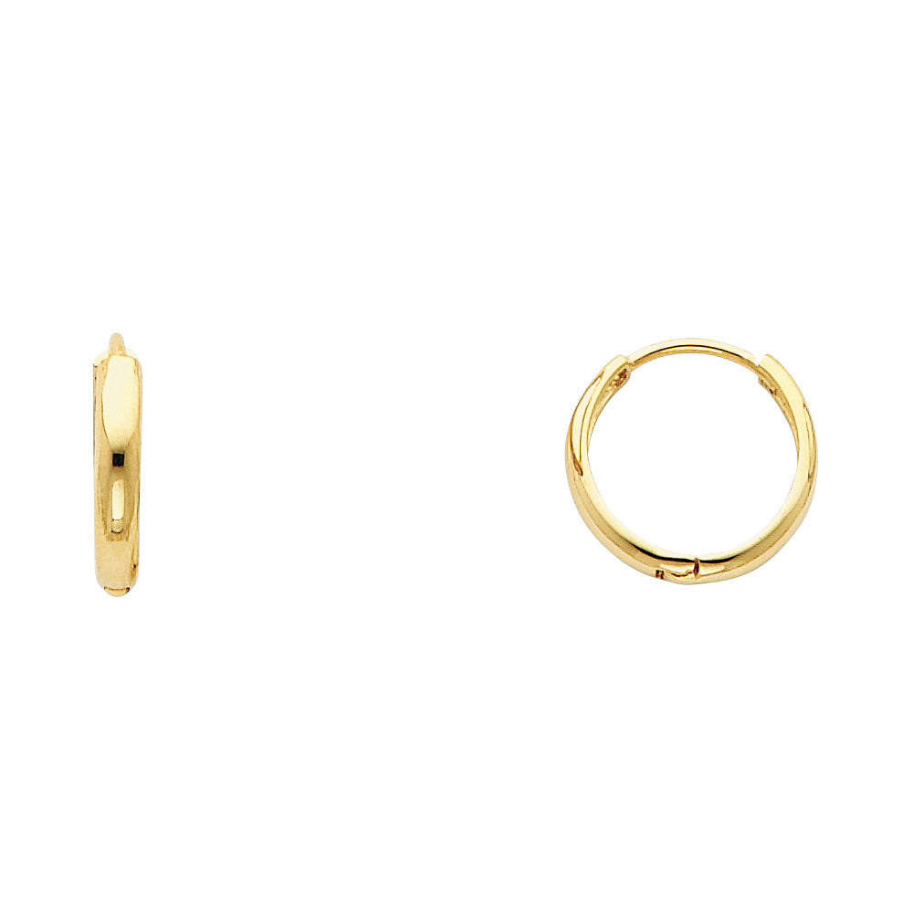 14k gold small huggie earrings (0225) yellow gold or white gold