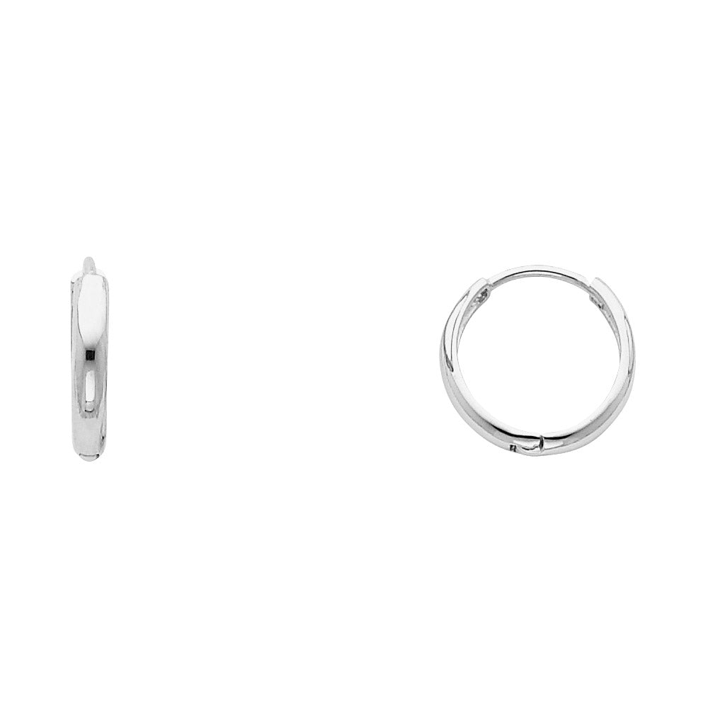 14k gold small huggie earrings (0225) yellow gold or white gold