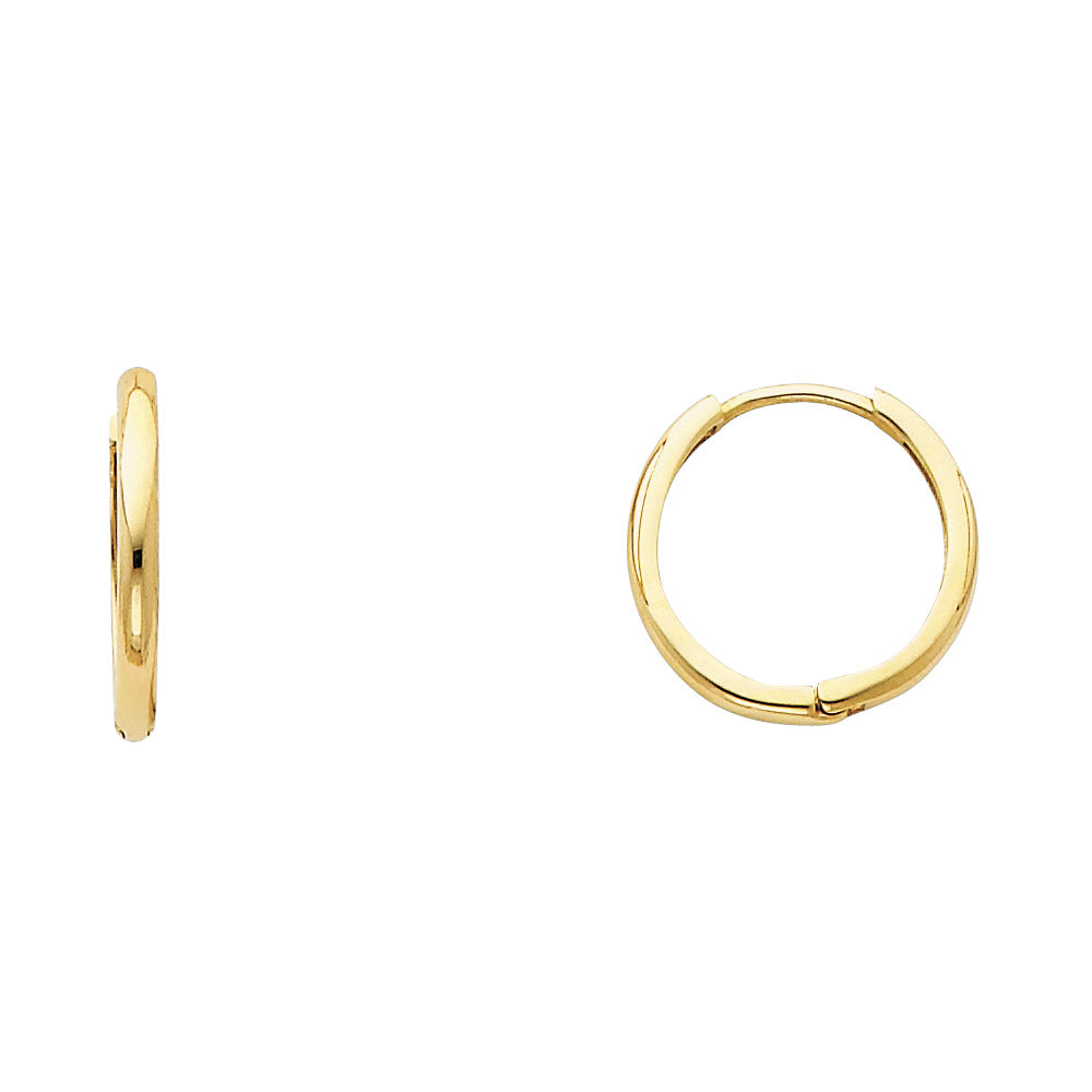 14k gold small huggie earrings (0226) yellow gold or white gold