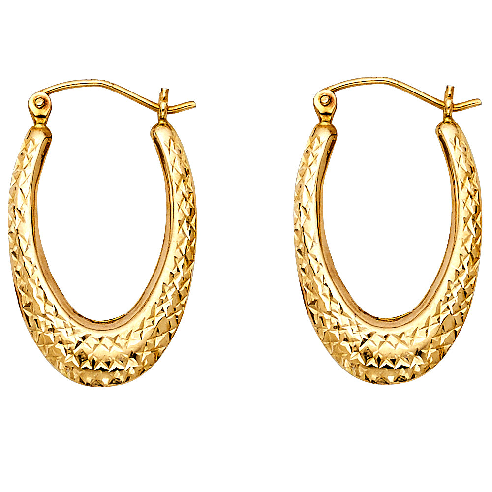 14k gold hollow dc hoop earrings