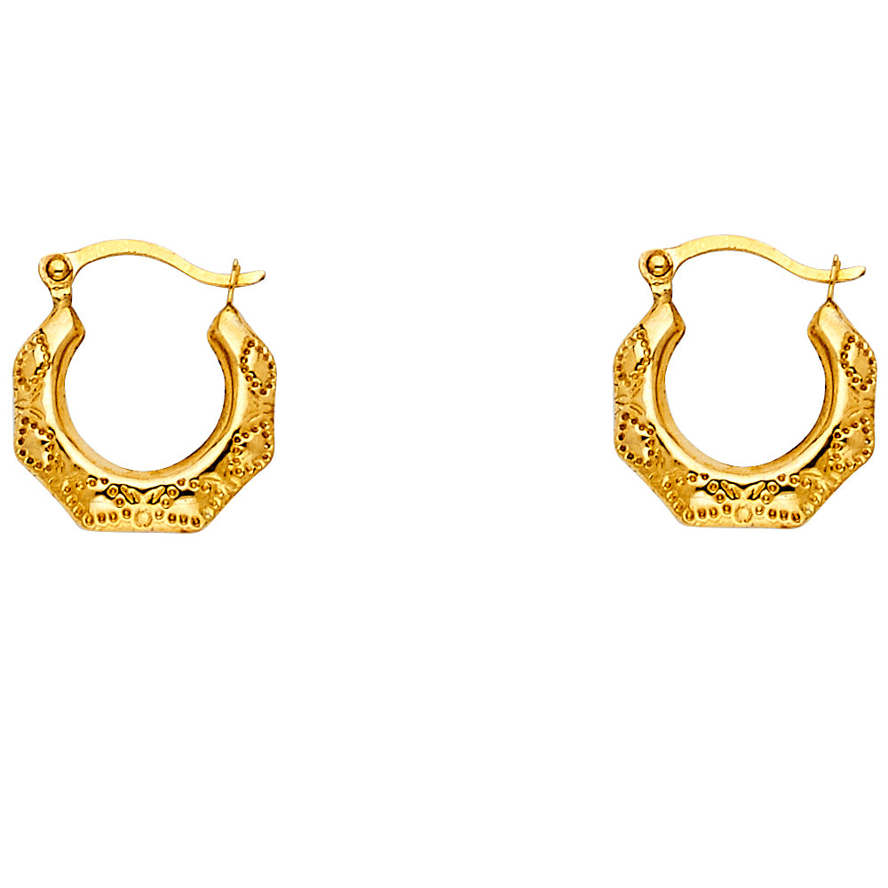 14K Gold Petite Hoop Earrings (045)