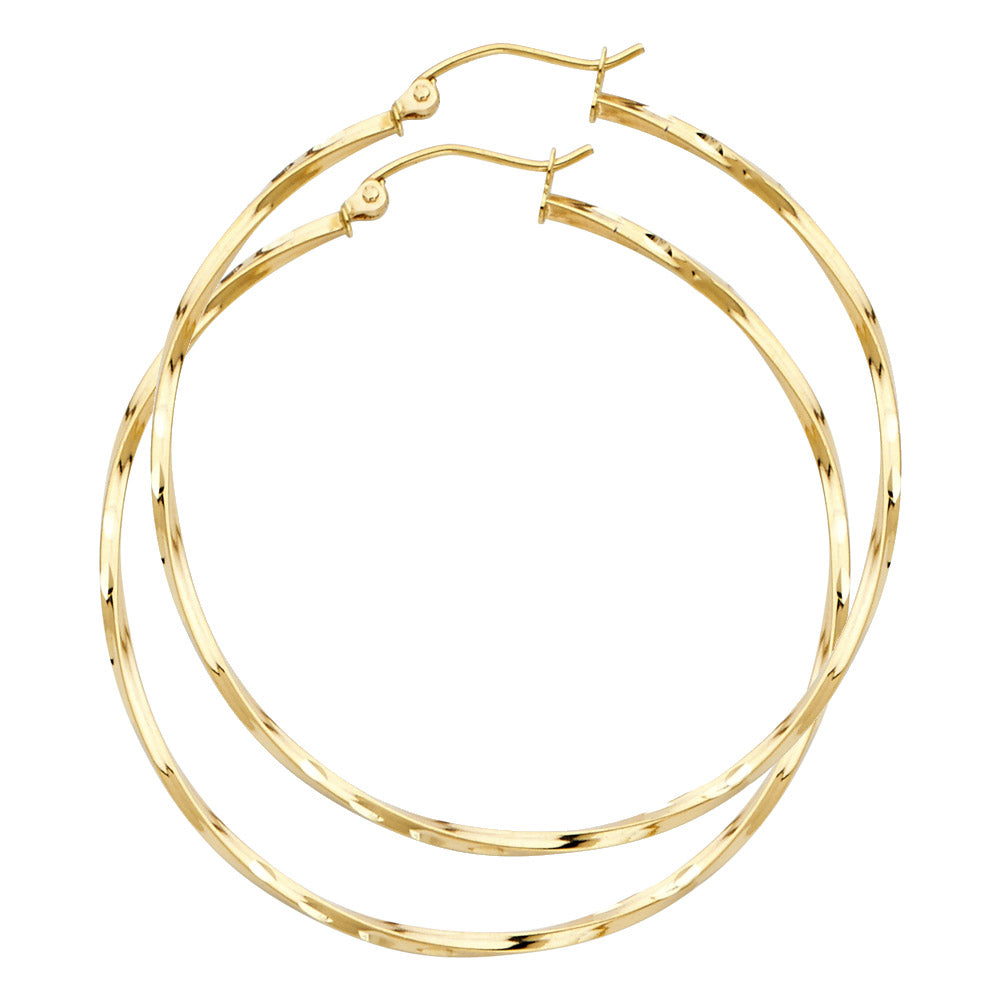 14k gold 1.5mm curled hoop earrings
