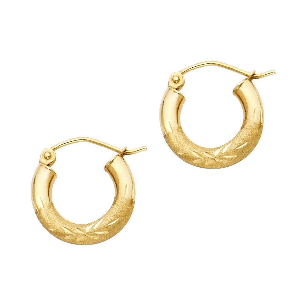 Mini aros dorados de 14 quilates (053)