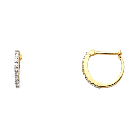 14K Gold CZ Mini Huggies