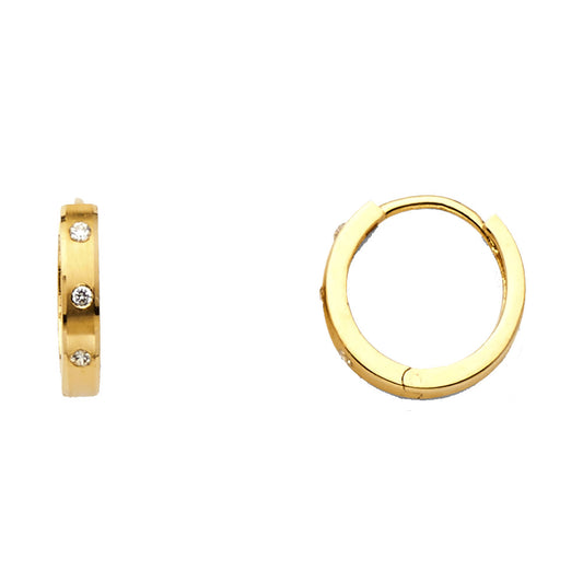 14K Gold Itty Bitty Iced Huggies