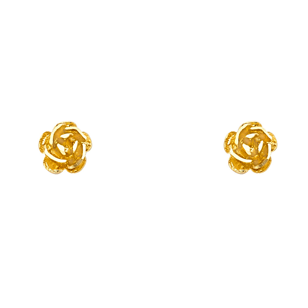 14k gold small flower earrings