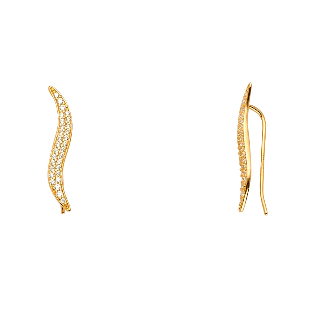 14k gold fancy cz earrings