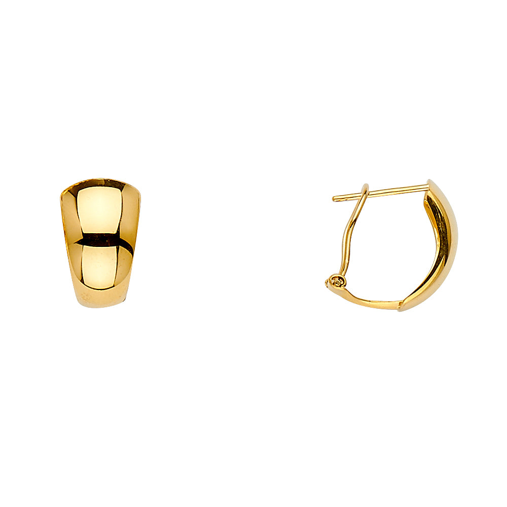 14K Gold Sleek Dome Half-Huggie Earrings