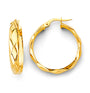 14k gold twisted round hoop earrings