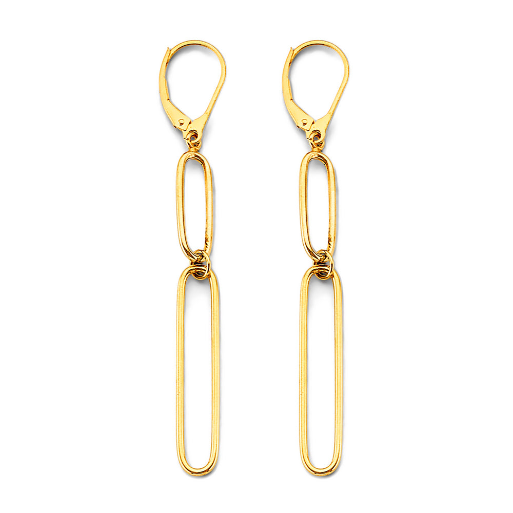 14k gold paperclip earrings
