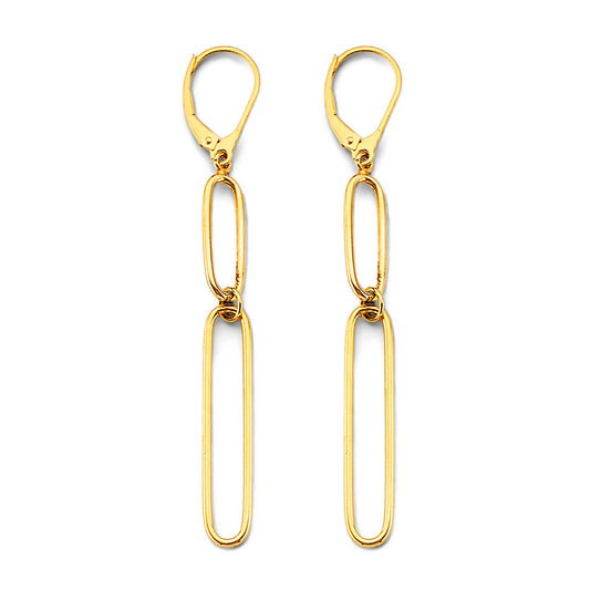14k gold paperclip earrings