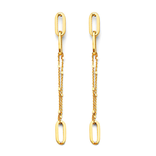 14k gold paperclip earrings