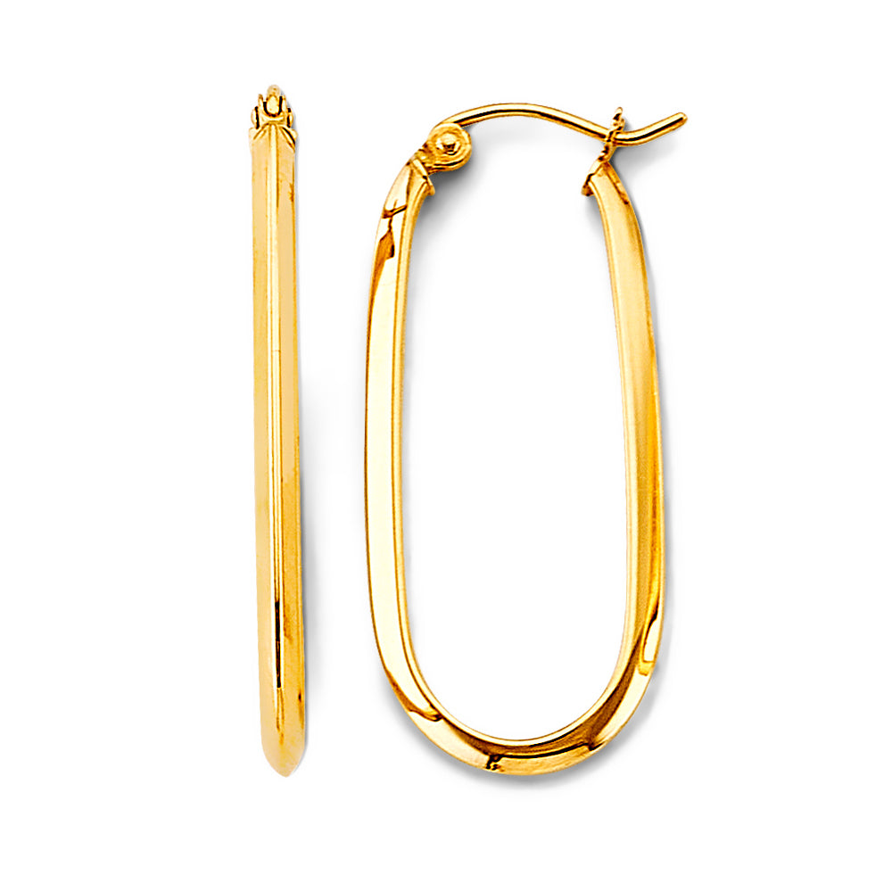 14k gold u shape hoop earrings