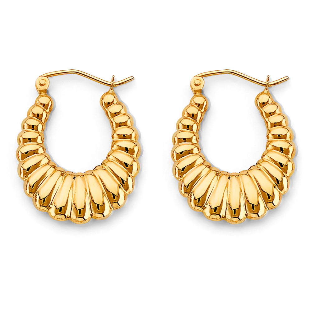14K Gold Golden Shrimp Hoops (050)