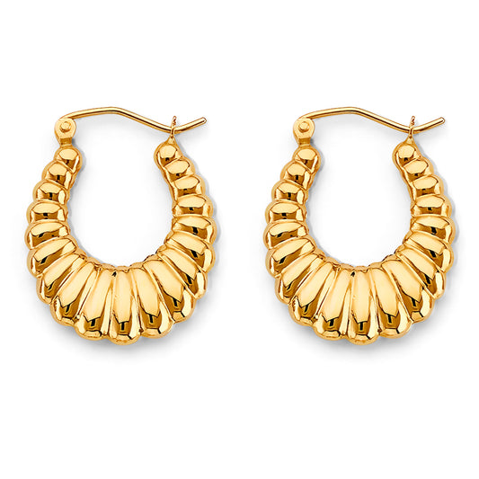14k gold hollow shrimp earrings